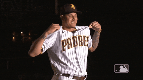Padres Manny Machado Showing Off Jersey GIF