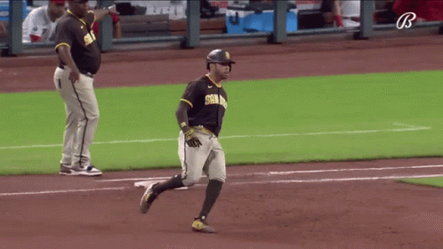 Padres Player Running To Home Plate GIF