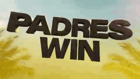 Padres Win Text On Yellow Background GIF