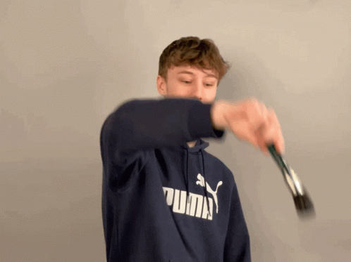 Paint Air Brush Smiling Boy GIF