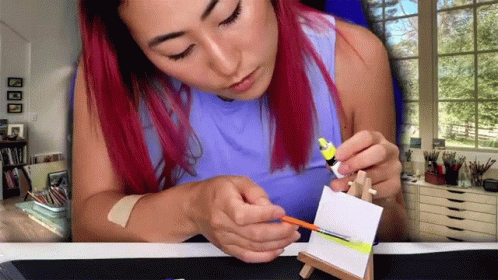 Paint Red Hair Miniature Canvas GIF