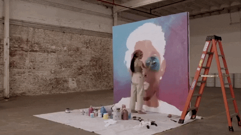 Painting Halsey Timelapse GIF
