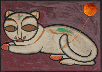 Painting Moving Cat Eyes GIF