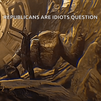 Painting of a Rock Saying Republicans Are Idiots Question