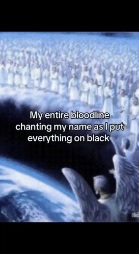 Painting of Angels With Caption My Entire Bloodline Chanting My Name
