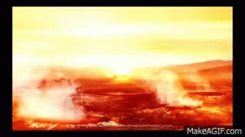 Painting Of Sunset With Smoke GIF