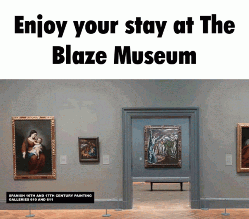 Paintings Panning Shot Inside Museum GIF