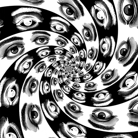 Pairs Of Wide Eyes Swirl GIF