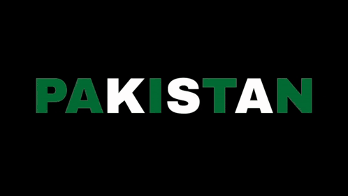Pakistan In Green Letters On Black GIF