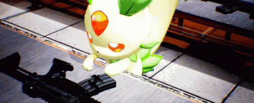 Palworld Characters Making Guns GIF