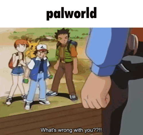 Palworld Pokemon Nash Gunpoint GIF