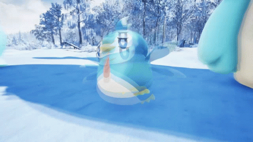 Palworld Relaxosaurus Eating Bird GIF