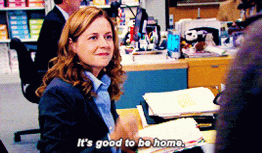 Pam Beesly Theres No Place Like Home GIF