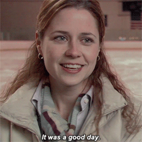 Pam Beesly Today Was A Good Day GIF