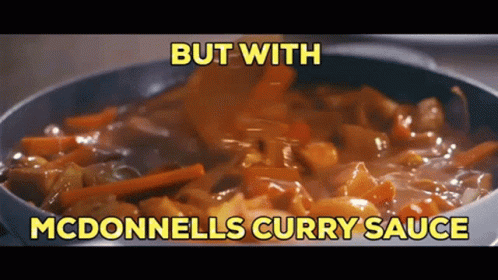 Pan of Food With McDonnell's Curry Sauce
