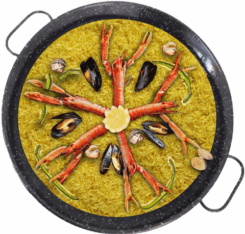 Pan Of Rice Paella Spinning GIF