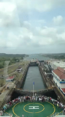 Panama Canal Visited By Tourists GIF