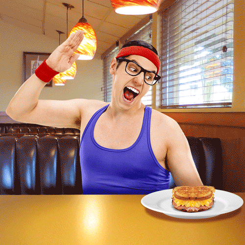 Pancake On Plate Judo Chop GIF