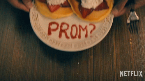 Pancakes With Prom Written in Red