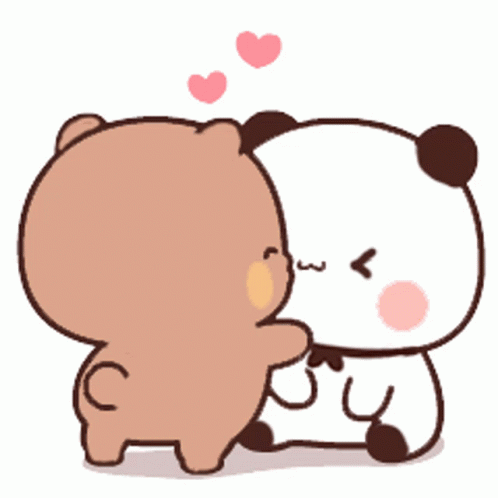 Panda and Brown Bear Kissing