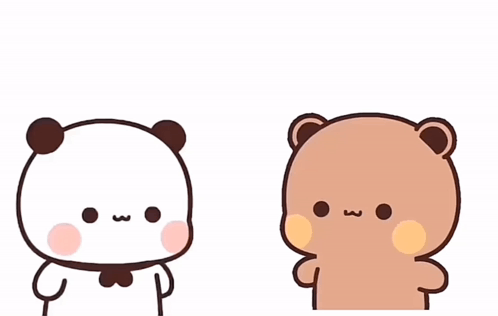 Panda and Brown Bear Standing Together