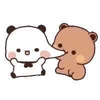 Panda and Teddy Bear Playing Together