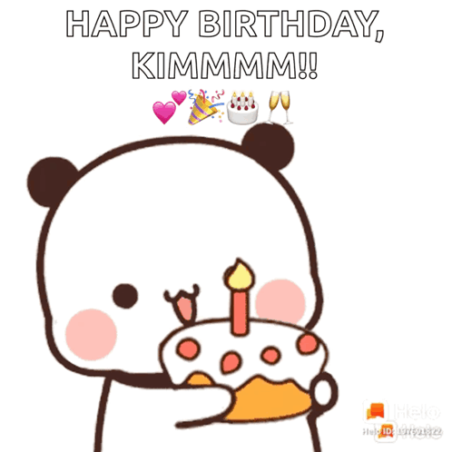 Panda Bear Holding Birthday Cake