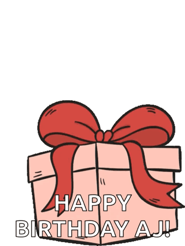 Panda Bear Holding Gift Box Saying Happy Birthday Aj