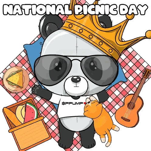 Panda Bear Wearing Sunglasses and Crown