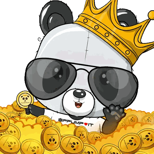 Panda Bear Wearing Sunglasses and Crown