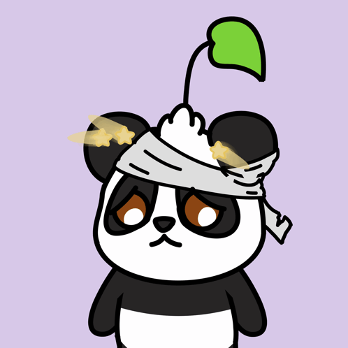 Panda Bear With Bandage On Head GIF