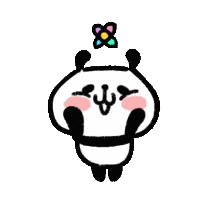 Panda Bear with Flower on Head