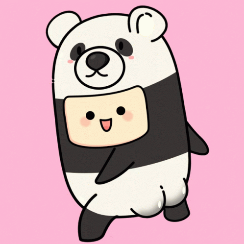 Panda Bear with Marshmallow on Head