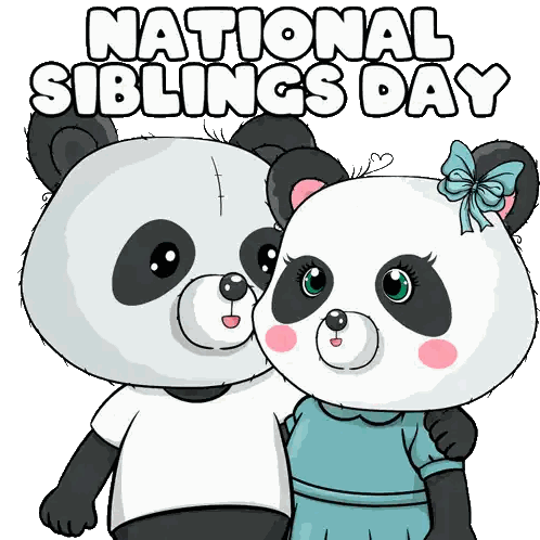 Panda Bears Hugging for Siblings Day