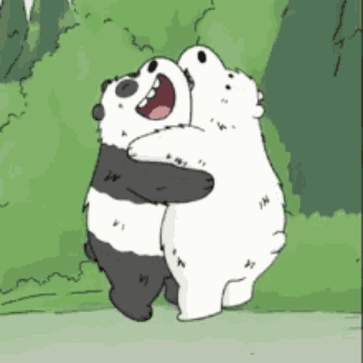 Panda Bears Hugging