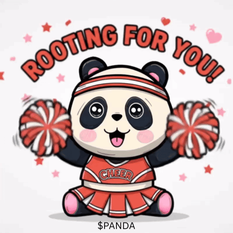 Panda Cheerleader Rooting for You