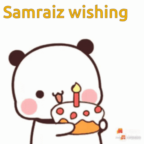 Panda Holding Cake With Candle in Mouth