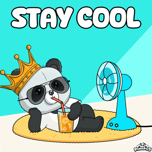Panda in Crown Sunglasses Drinking Straw, Stay Cool