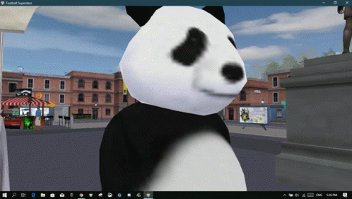 Panda in Video Game Football Spectator
