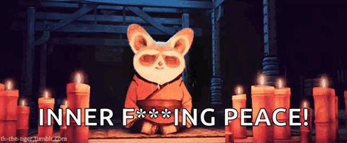Panda Sitting Before Candles Inner Peace