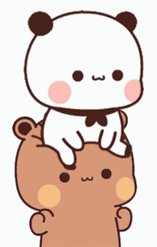 Panda Sitting on Another Bear's Head