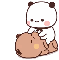 Panda Sitting on Brown Bear's Head