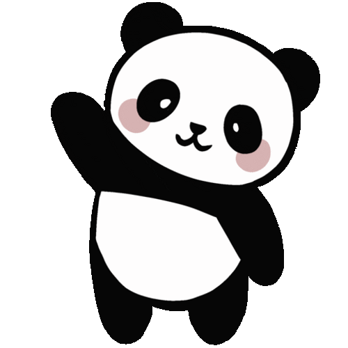 Panda Waving Cartoon Sticker GIF 