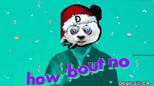 Panda Wearing Glasses and Bandana How Bout Me Dogecoin