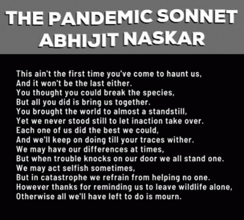 Pandemic Sonnet by Abhijit Naskar