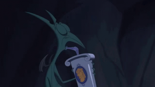 Panic Drinking Hercules' Beverage GIF