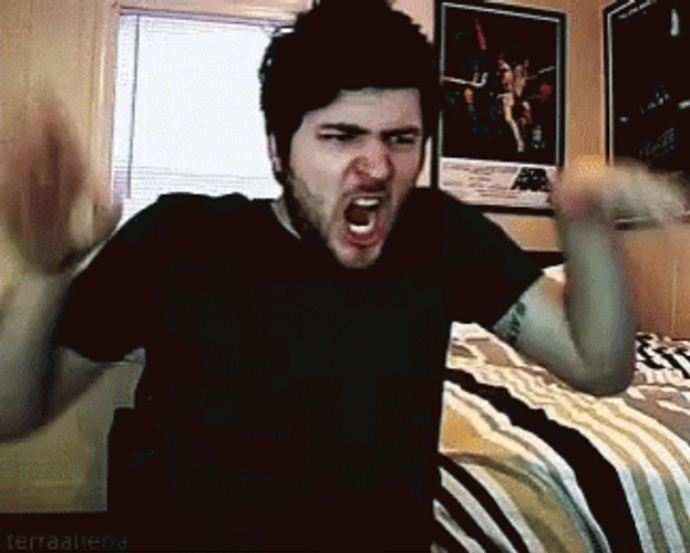 Panicked Man Shouting Terrified GIF