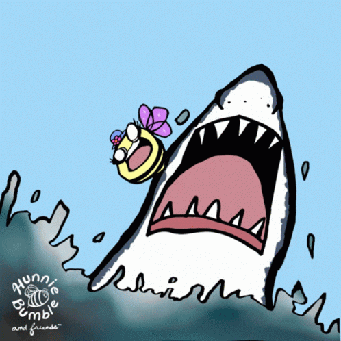 Panicking Bee Shark Suspense Shouting GIF
