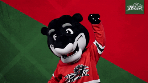 Panther Hockey Mascot Winner Reaction GIF