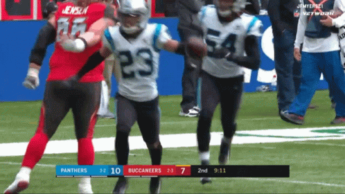 Panthers And Buccaneers Are Playing In A Game GIF